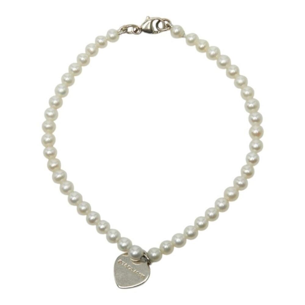 Tiffany & Co. Return To Tiffany Heart Tag Bracelet Sterling Silver 925 Pearl